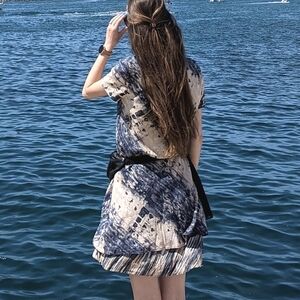 Blue midi/mini flowy dress